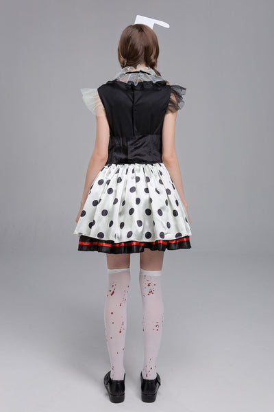 Women Clown Costume Happy Halloween Cosplay Hat Outfit Party Fancy Dresses Clothes