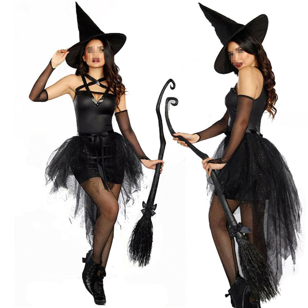 Great Look Women Halloween Witch Cosplay Enchantress Costume Sleeveless Fancy Dress Outfit