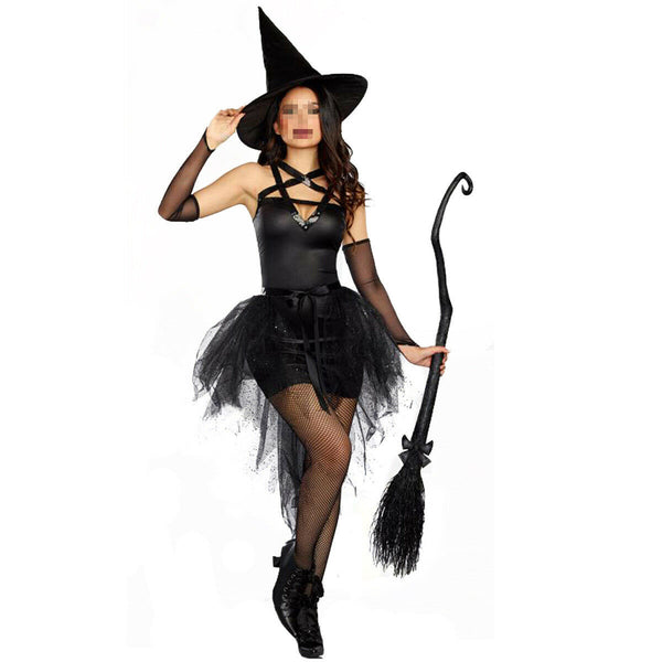 Great Look Women Halloween Witch Cosplay Enchantress Costume Sleeveless Fancy Dress Outfit