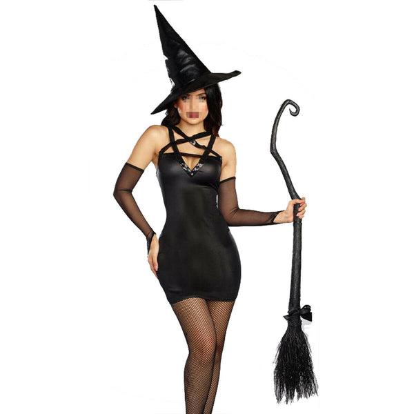 Great Look Women Halloween Witch Cosplay Enchantress Costume Sleeveless Fancy Dress Outfit