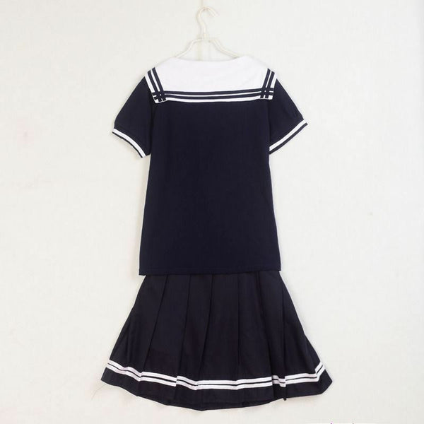 Japan Cute Girls Sailor Suit Students School Dress Looks Cute Outfits Lolita T Shirt Skirt