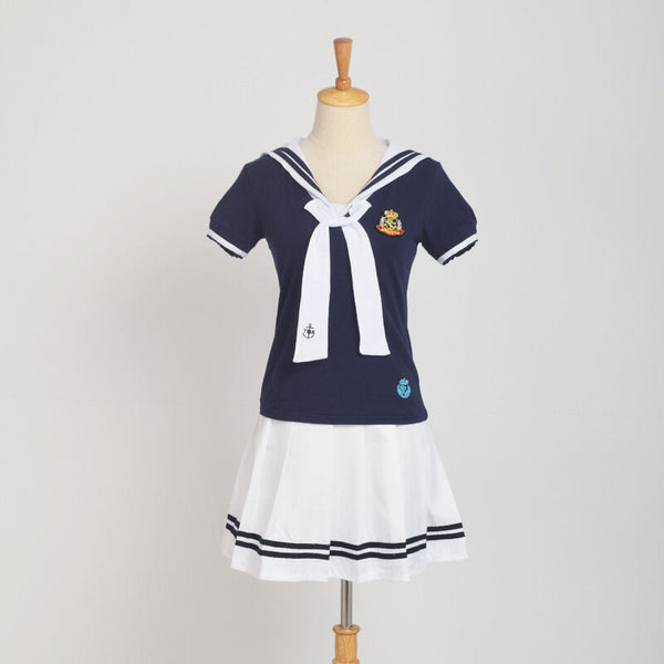Japan Cute Girls Sailor Suit Students School Dress Looks Cute Outfits Lolita T Shirt Skirt