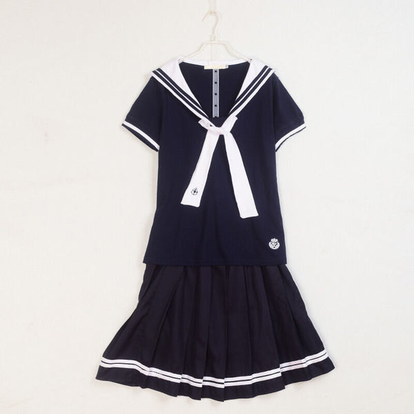 Japan Cute Girls Sailor Suit Students School Dress Looks Cute Outfits Lolita T Shirt Skirt