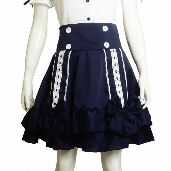 Cute Lovely Lolita School Girls Lady Sailor Suit Dress Navy Style Tops Skirt Casual Cosplay