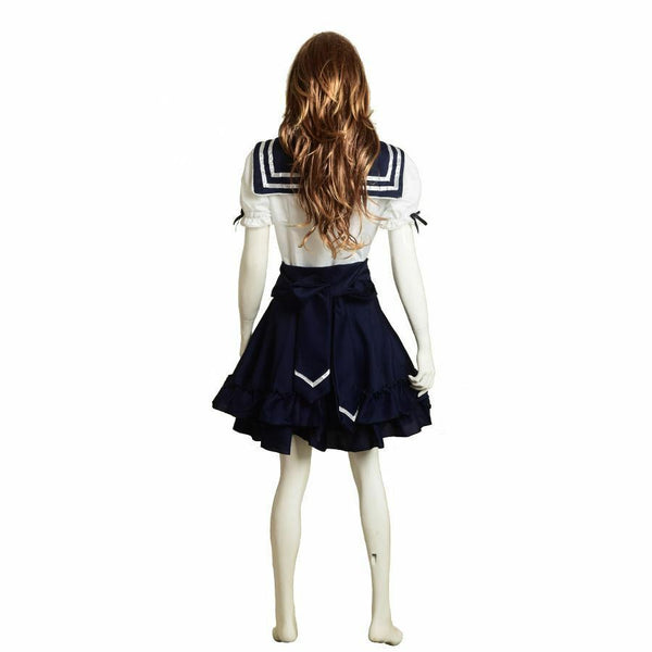 Cute Lovely Lolita School Girls Lady Sailor Suit Dress Navy Style Tops Skirt Casual Cosplay