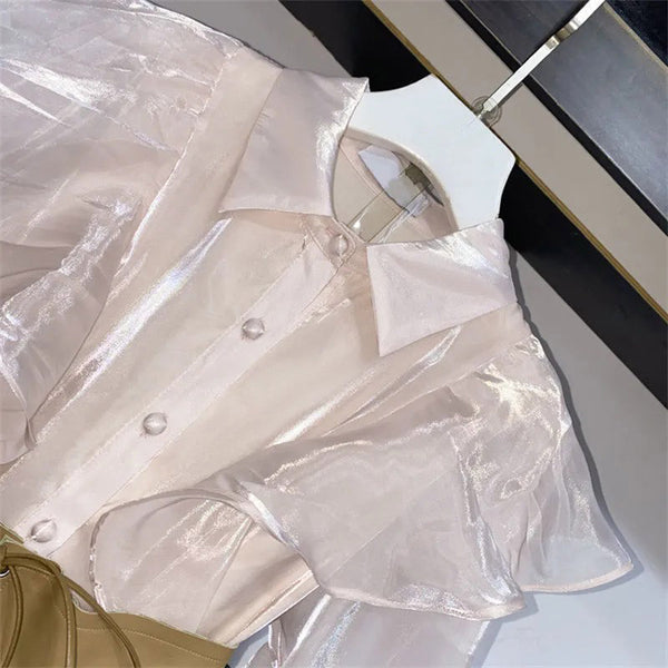 Chic Spring Autumn Suit Girdle Collar Small Fragrance Temperament Light Pink Dress