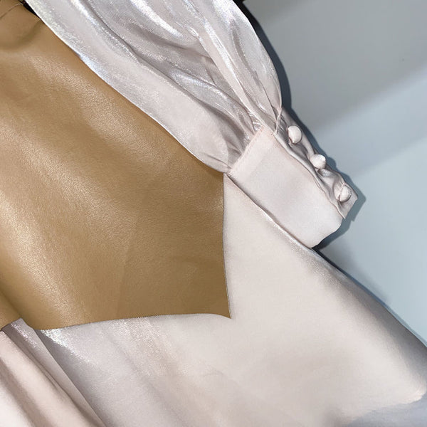 Chic Spring Autumn Suit Girdle Collar Small Fragrance Temperament Light Pink Dress