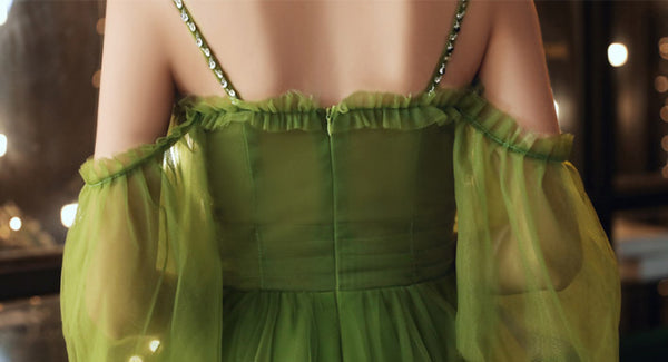 Green Temperament Bridesmaid Knee Length Short Dress Formal Cocktail Evening Gown