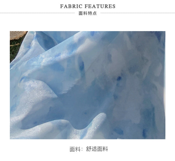 Seaside Vacation Tie Dye Printed Floral Sexy Halter Neck Open Back Long Dress