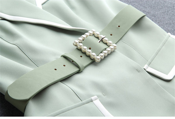 Temperament Fashion Two Piece Sleeveless Dress Mesh Long Skirt