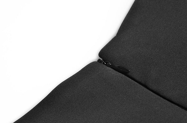 Spring Women Drama Black Fashion Suit Mesh Big Swing Skirt Dress