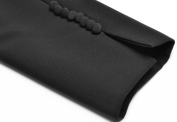 Spring Women Drama Black Fashion Suit Mesh Big Swing Skirt Dress