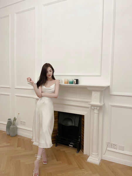 Satin Sexy Temperament Elegant Women Wear Soft Smooth Texture Dress