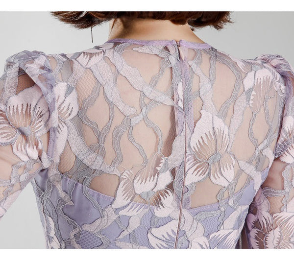 High Quality Women Lace Temperament Elegant Mid Length Hips Pencil Dress