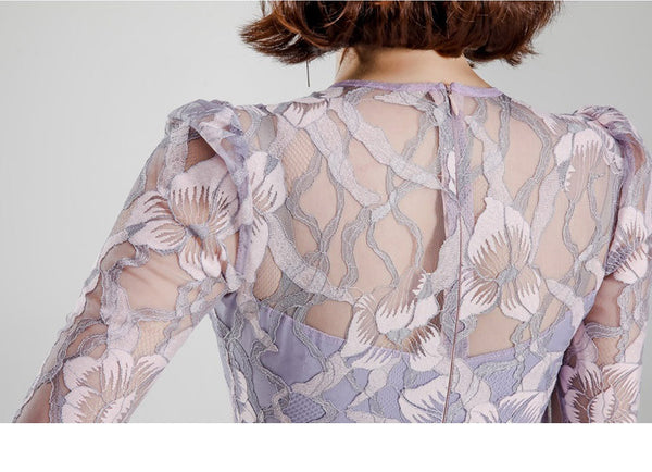 High Quality Women Lace Temperament Elegant Mid Length Hips Pencil Dress