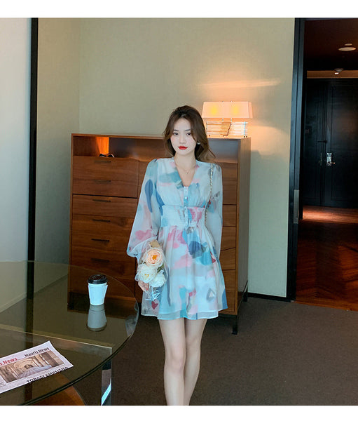 Soft Pretty Chiffon Women Spring New Fashion Mixed Color Popular High End Skirt dress