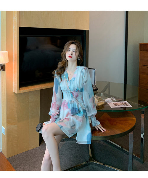 Soft Pretty Chiffon Women Spring New Fashion Mixed Color Popular High End Skirt dress