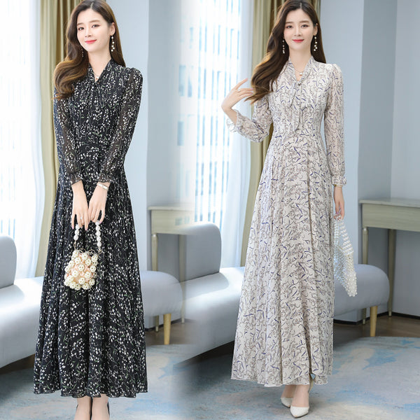 Large Size Beach Long Floral Chiffon Fairy Waist Big Swing Maxi Skirt