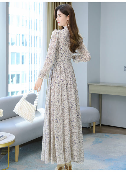 Large Size Beach Long Floral Chiffon Fairy Waist Big Swing Maxi Skirt