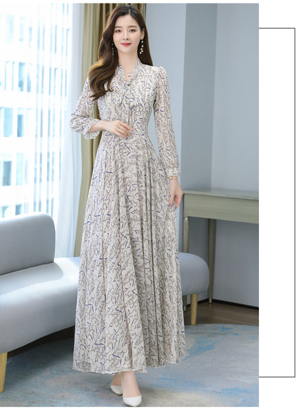 Large Size Beach Long Floral Chiffon Fairy Waist Big Swing Maxi Skirt