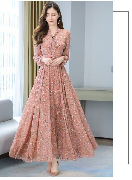 Large Size Beach Long Floral Chiffon Fairy Waist Big Swing Maxi Skirt