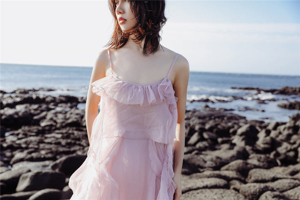 Seaside Resort Beach Bohemian Temperament Chiffon Fairy A-Line Long Dress