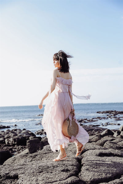 Seaside Resort Beach Bohemian Temperament Chiffon Fairy A-Line Long Dress