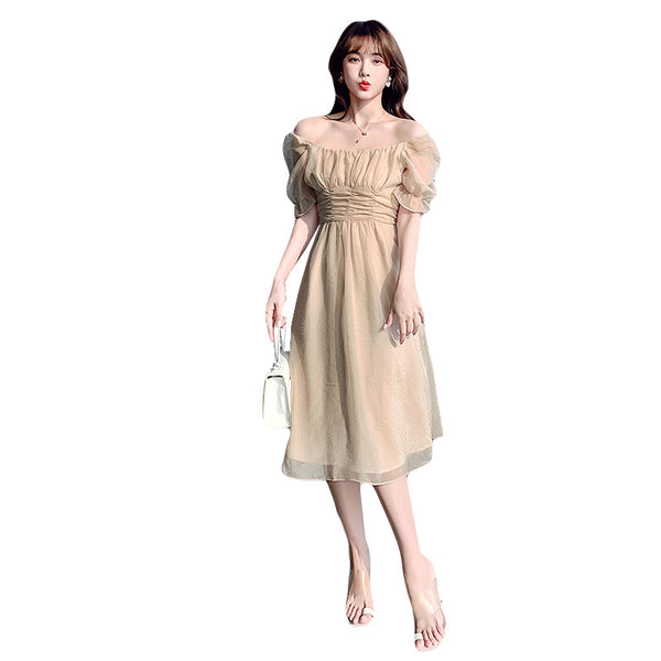 Summer Sweet Women High Tea Break Fairy Short Sleeve Mesh A Line Dress