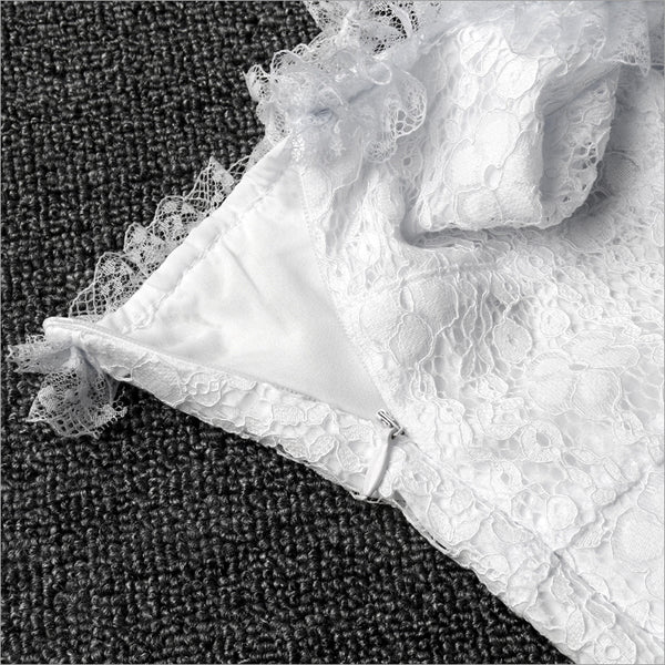 Sweet Chic Lady White Temperament Vintage Sling Long A-Line Dress