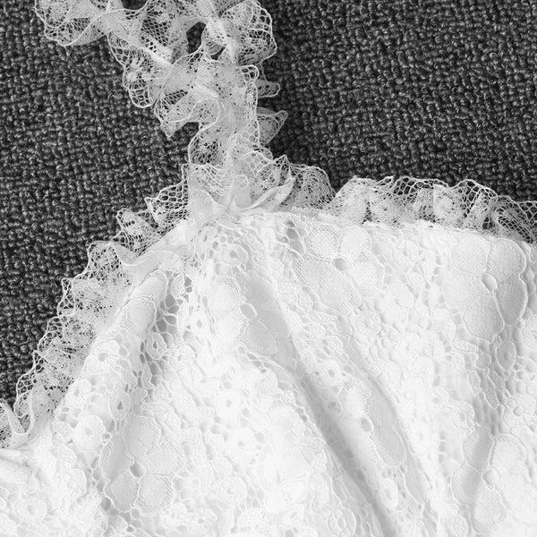 Sweet Chic Lady White Temperament Vintage Sling Long A-Line Dress