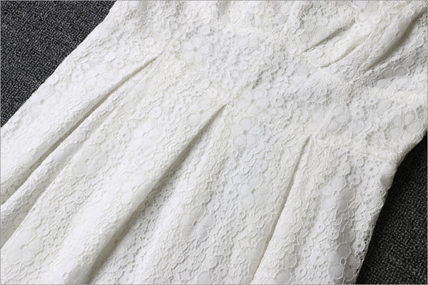 Sweet Chic Lady White Temperament Vintage Sling Long A-Line Dress