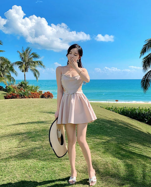 Temperament Costume Diamond Jewellery Luxury Backless Spaghetti Strap Dress