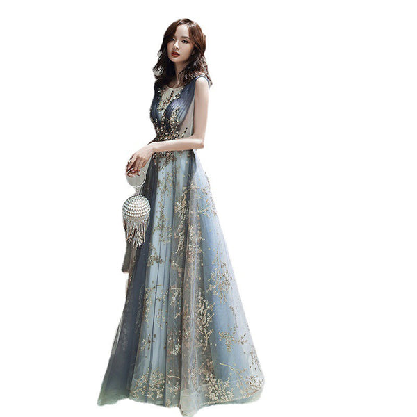 Beautiful Evening Banquet Temperament Elegant Meeting Noble Women Long Dress