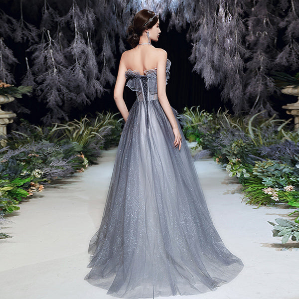 Temperament Elegant Sexy Tube Top Lace Off Shoulder Evening Dress