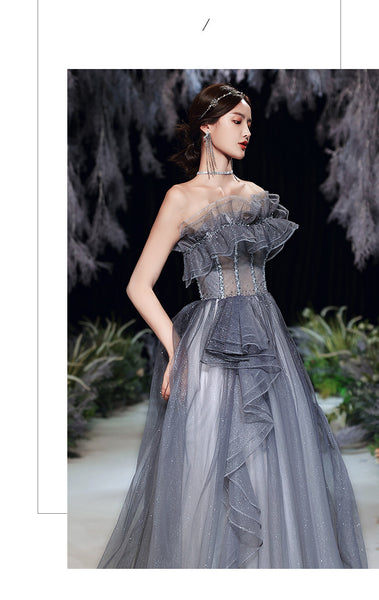 Temperament Elegant Sexy Tube Top Lace Off Shoulder Evening Dress