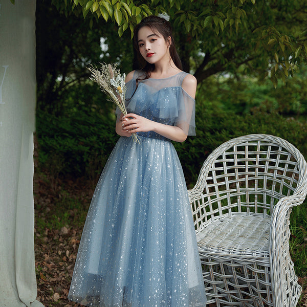 Temperament Fairy Elegant Women Sleeveless Princess Bridesmaid A line Dresses