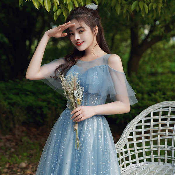 Temperament Fairy Elegant Women Sleeveless Princess Bridesmaid A line Dresses