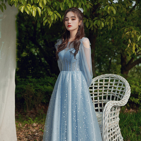 Temperament Fairy Elegant Women Long Sleeves Princess Embroidery A line Dresses