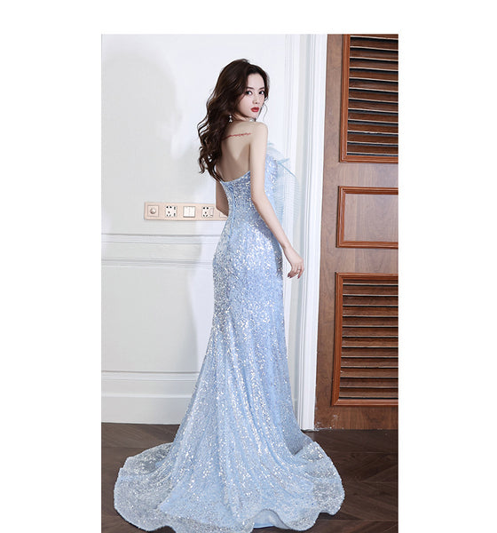 Banquet Evening Clubbing Sequin Tube Top Starry Tail Sexy Fishtail Cocktail Dress