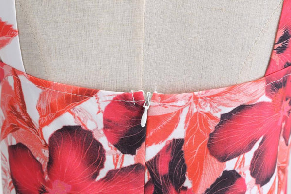 Retro 50s Style Stitching Slip Halter Neck Sling Floral A Line Skirt Dress