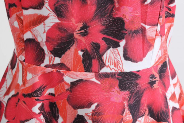 Retro 50s Style Stitching Slip Halter Neck Sling Floral A Line Skirt Dress