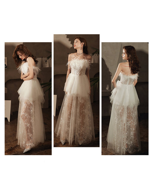 Elegant Evening Party Half Sleeves Black Long Short Embroidery Knee Length Irregular Hem Dress