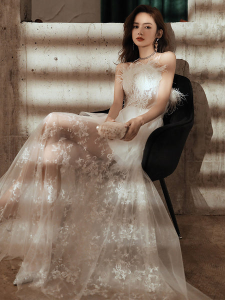 Elegant Evening Party Half Sleeves Black Long Short Embroidery Knee Length Irregular Hem Dress