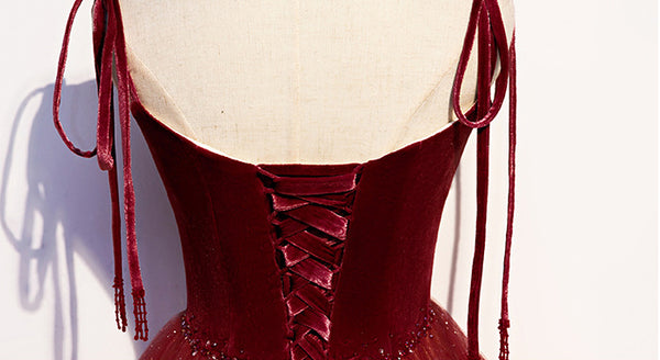 Fairy Chic Beautiful Red Gradient Color Change Spaghetti Strap Sleeveless Prom Dresses