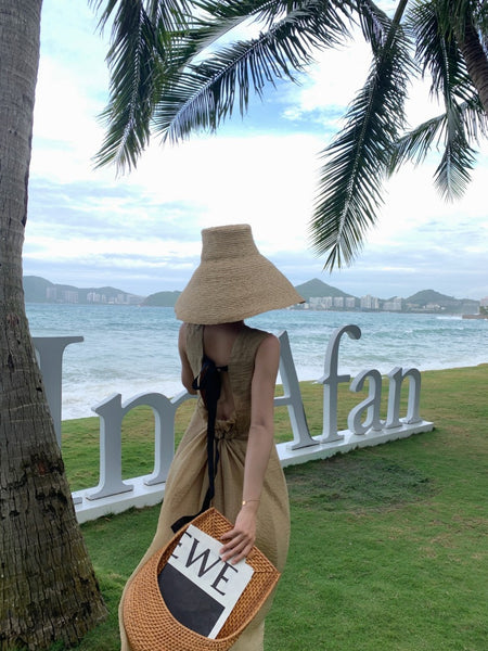 Stylish Temperament Back Bow Tie Holiday Beach High Backless Sleeveless Banquet Party Light Brown Long Dress