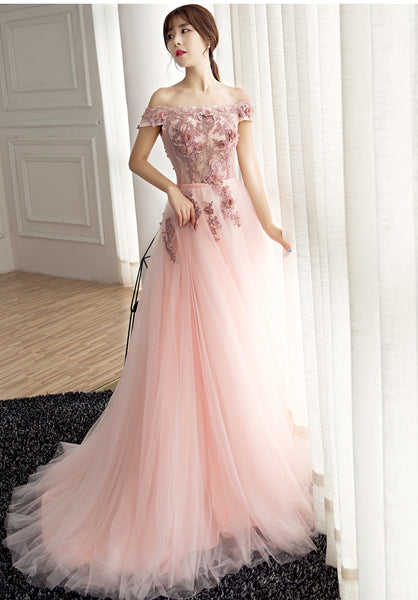 Good Quality Gorgeous Beautiful Evening Bride Off Shoulder Long Banquet Bridesmaid A Line Dress