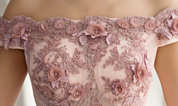 Good Quality Gorgeous Beautiful Evening Bride Off Shoulder Long Banquet Bridesmaid A Line Dress