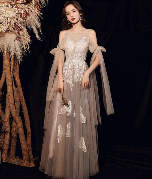 Banquet Elegant Evening Fairy Floral Cozy Champagne Lace Birthday Party Mori Dinner Bridesmaid Dress