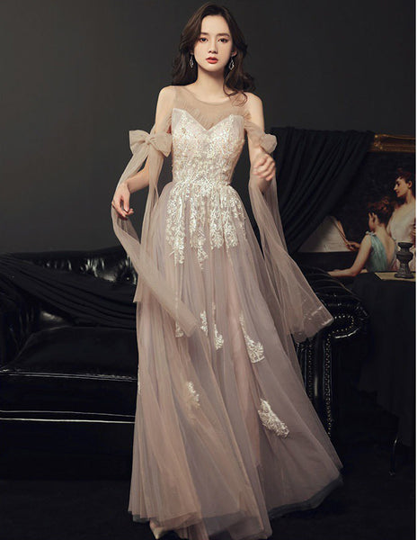 Banquet Elegant Evening Fairy Floral Cozy Champagne Lace Birthday Party Mori Dinner Bridesmaid Dress
