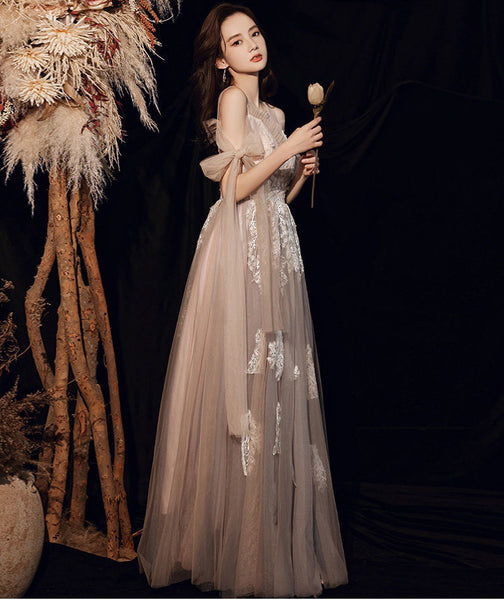 Banquet Elegant Evening Fairy Floral Cozy Champagne Lace Birthday Party Mori Dinner Bridesmaid Dress